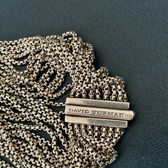 David Yurman Sterling Silver 8 row box chain Bracelet - Picture 5 of 6